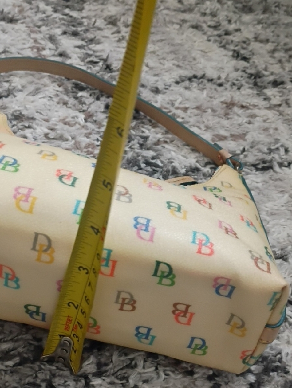 Dooney & Bourke Yellow Multicolor Logo Hobo Shoulder Bag - Picture 3 of 10